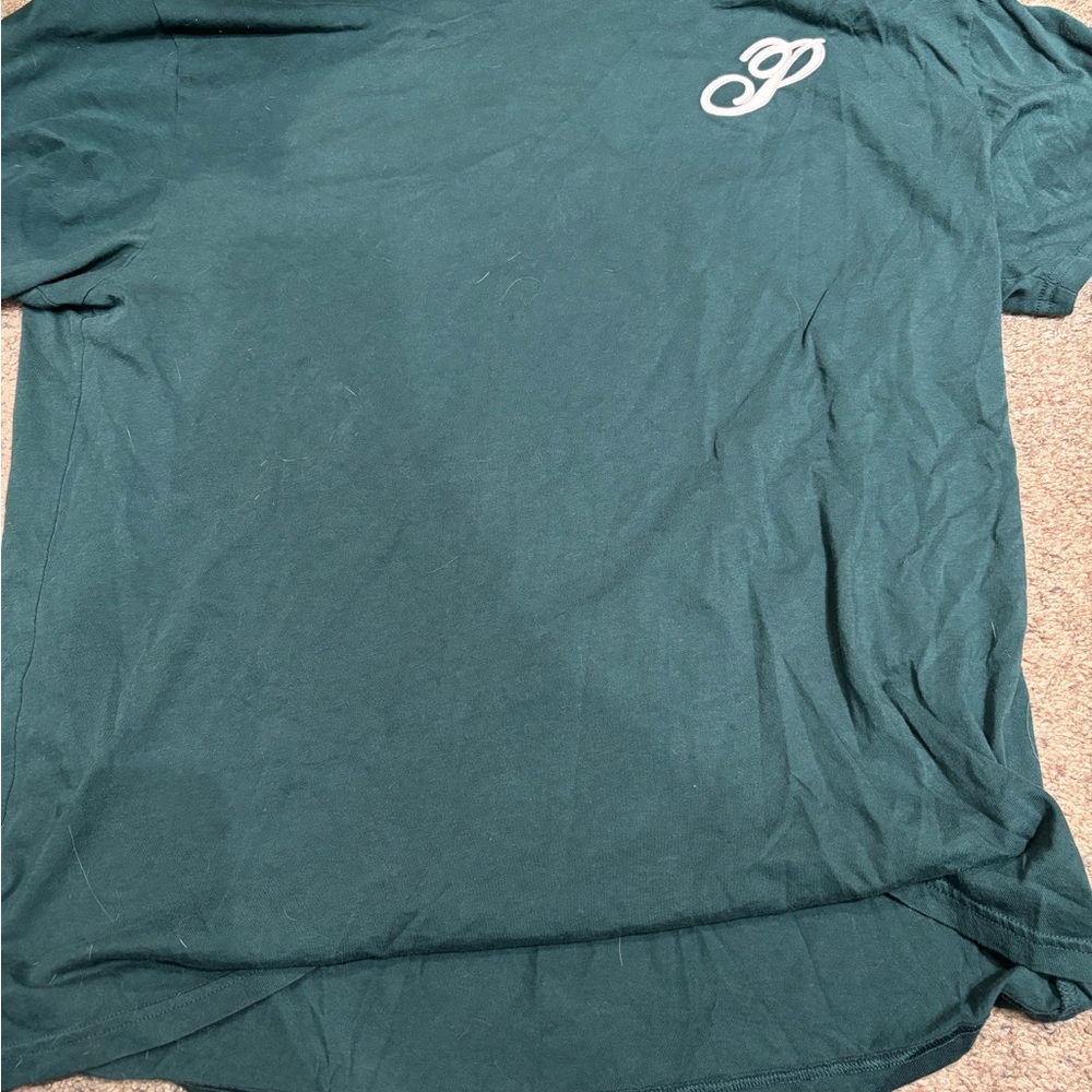 PINK Victoria's Secret Embroidered Teal Short Sleeve Tee